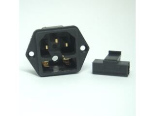IEC gold-plated power socket (with built-in fuse holder)