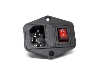 IEC power socket (with built-in fuse holder & switch)